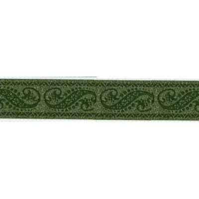 5037-24-987 TAPACOSTURAS JACQUARD FANTASIA 24 MM. POLIESTER-LUMIFIL VERDE Venta en piezas de 25.00 M