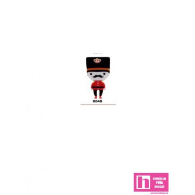 53195 672400-0048_AGNETA BROCHE FANTASIA IMPERDIBLE SOLDADITO PLOMO  POLIESTER 100% BLANCO/ROJO Venta en piezas de 20.00 U