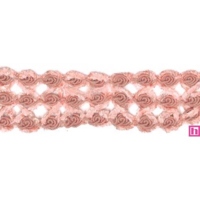 55444 BEMUS GALON BOLILLO 50 MM. POLI-LINO 50%-MUSKI 50% CORAL Venta en piezas de 15.00 M