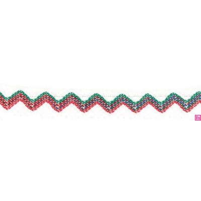 56819 ROCHEL PUNTILLA BOLILLO 20 MM. POLIESTER 50%-ALGODON 50% MARFIL/ROJO MATIZADO Venta en piezas de 15.00 M