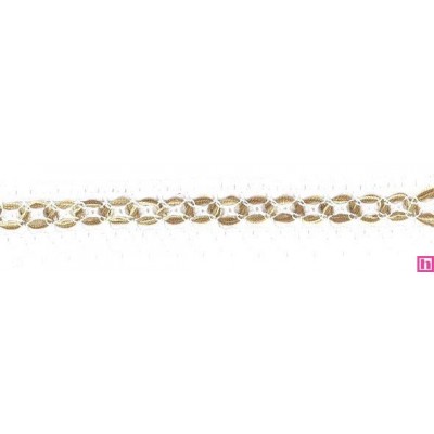 56826 MEHIEL PUNTILLA BOLILLO 25 MM. POLIESTER 70%-ALGODON 30% BLANCO/CAMEL MATIZADO Venta en piezas de 15.00 M