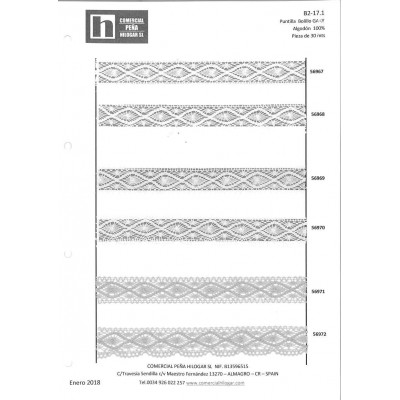 56972 GARY PUNTILLA BOLILLO 20 MM. ALGODON 100% CAMEL Venta en piezas de 30.00 M