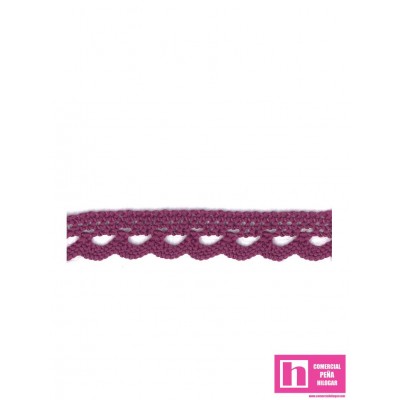 57462 AZAHARA PUNTILLA BOLILLO POLIESTER 100% BERENJENA Venta en piezas de 30.00 M