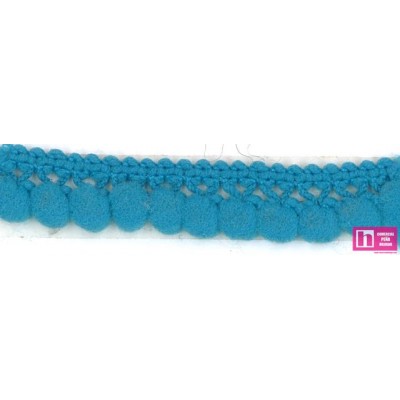 57697 SILVIA MADROÑO 1 BORLA 10 MM. POLIAMIDA 100% TURQUESA Venta en piezas de 50.00 M