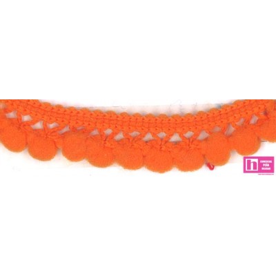57700 SILVIA MADROÑO 1 BORLA 10 MM. POLIAMIDA 100% NARANJA Venta en piezas de 50.00 M