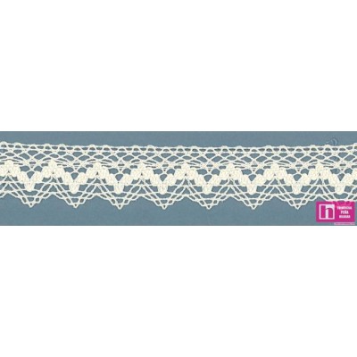 58150 MORIE PUNTILLA BOLILLO 20 MM. ALGODON 100% MARFIL Venta en piezas de 25.00 M