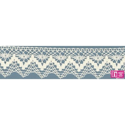 58151 MORIE PUNTILLA BOLILLO 35 MM. ALGODON 100% MARFIL Venta en piezas de 25.00 M