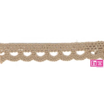 58159 PUNTILLA BOLILLO ARIEL 10 MM. ALGODON 100% CAMEL Venta en piezas de 25.00 M