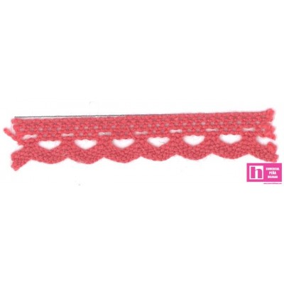 58165 PUNTILLA BOLILLO ARIEL 10 MM. ALGODON 100% CORAL Venta en piezas de 25.00 M