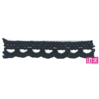 58178 PUNTILLA BOLILLO ARIEL 10 MM. ALGODON 100% NEGRO Venta en piezas de 25.00 M