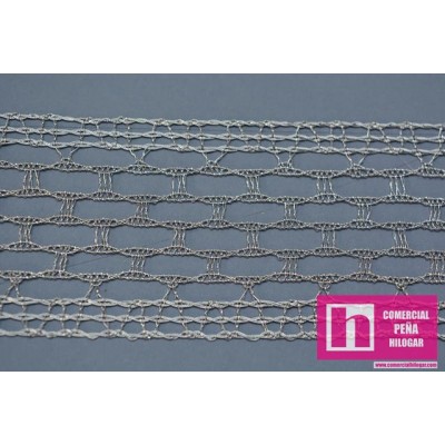 58369 GRACIA ENTREDOS BOLILLO 50 MM RAYON 80%-POLIESTER 20% PLATA Venta en piezas de 33.00 M