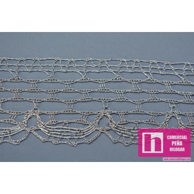 58370 GRACIA PUNTILLA BOLILLO 45 MM RAYON 80%-POLIESTER 20% PLATA Venta en piezas de 33.00 M