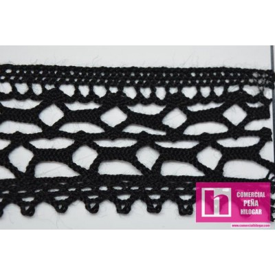 58420 WENDY PUNTILLA BOLILLO 45 MM ACRILICO 100% NEGRO Venta en piezas de 33.00 M