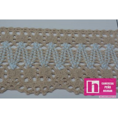 58446 XIAN PUNTILLA BOLILLO VELVET 70 MM. POLIESTER 100% CAMEL/CTE Venta en piezas de 15.00 M