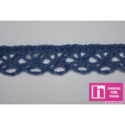 58452 STELLA REMATE BOLILLO VELVET 15 MM. POLIESTER 100% AZUL Venta en piezas de 15.00 M