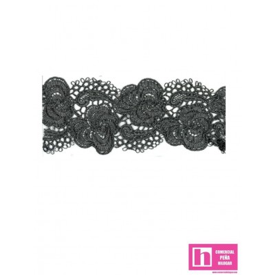 584754-103 GALON GUIPUR FANTASIA CELINE 70 MM. POLIESTER/LUREX PLATA VIEJA Venta en piezas de 9.50 M