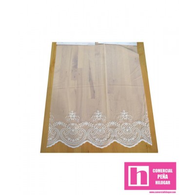 58950 AYNUR TUL BORDADO AMBOS LADOS 1.50 MTS. POLIESTER 100% NATURAL Venta en piezas de 15.00 M