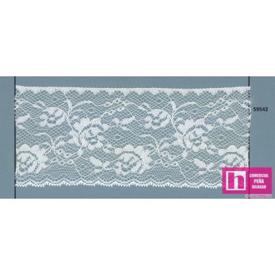 59542 PUNTILLA NYLON ZAREEN 65 MM. POLIAMIDA 100% BLANCO Venta en piezas de 20.00 M