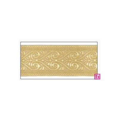 606031-50-100 CINTA JACQUARD MINOS 50 MM. POLIESTER 100% DORADO Venta en piezas de 10.00 M