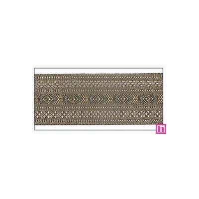 606033-50-03 CINTA JACQUARD CLEO 50 MM. POLIESTER 100% GRIS/DORADO Venta en piezas de 10.00 M