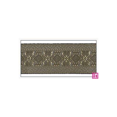606034-50-03 CINTA JACQUARD ALTEA 50 MM. POLIESTER 100% GRIS/DORADO Venta en piezas de 10.00 M