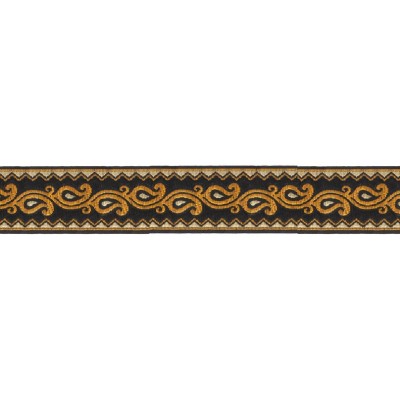 606045-02 CINTA JACQUARD ALIM 33 MM. POLIESTER 100% NEGRO/DORADO Venta en piezas de 9.00 M