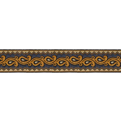 606045-36 CINTA JACQUARD ALIM 33 MM. POLIESTER 100% MARINO/DORADO Venta en piezas de 9.00 M