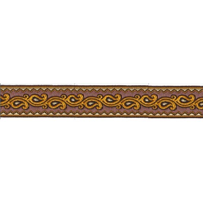 606045-55 CINTA JACQUARD ALIM 33 MM. POLIESTER 100% MAQUILLAJE/DORADO Venta en piezas de 9.00 M