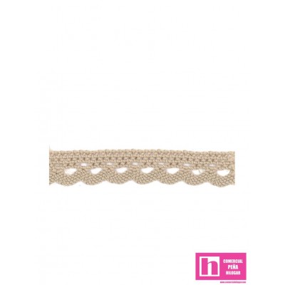 60611 AZAHARA PUNTILLA BOLILLO POLIESTER 100% BEIG Venta en piezas de 30.00 M