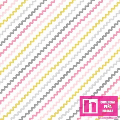 61259 PATCH.AMERICANO TINY TOTS (04) 110 CM. ALGODON 100% GRIS/ROSA Venta en piezas de 6.80 M