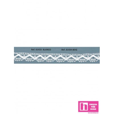 61434 PUNTILLA BOLILLO MISS 15 MM. ALGODON 100% BEIG Venta en piezas de 20.00 M