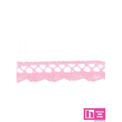 61481 PUNTILLA BOLILLO TRAVIATA 15 MM. ALGODON 100% ROSA CHICLE Venta en piezas de 20.00 M