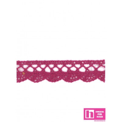 61484 PUNTILLA BOLILLO TRAVIATA 15 MM. ALGODON 100% FUCSIA Venta en piezas de 20.00 M