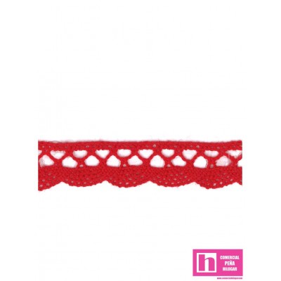 61487 PUNTILLA BOLILLO TRAVIATA 15 MM. ALGODON 100% SANGRE Venta en piezas de 20.00 M