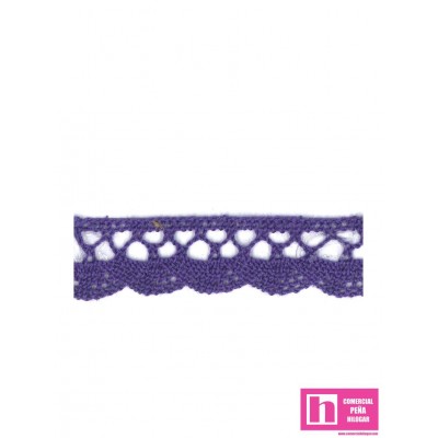 61496 PUNTILLA BOLILLO TRAVIATA 15 MM. ALGODON 100% VIOLETA Venta en piezas de 20.00 M