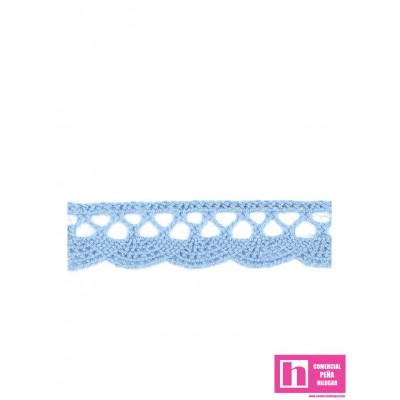 61499 PUNTILLA BOLILLO TRAVIATA 15 MM. ALGODON 100% CELESTE Venta en piezas de 20.00 M