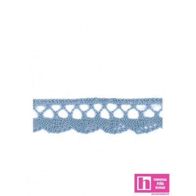 61500 PUNTILLA BOLILLO TRAVIATA 15 MM. ALGODON 100% AZUL Venta en piezas de 20.00 M