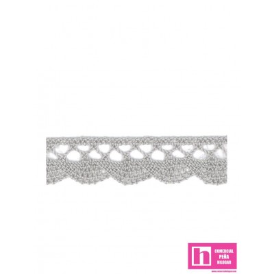 61504 PUNTILLA BOLILLO TRAVIATA 15 MM. ALGODON 100% PLATINO Venta en piezas de 20.00 M