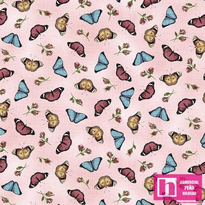 63005 PATCH.AMERICANO FRAGRANT ROSES (19) 110 CM. ALGODON 100% ROSA Venta en piezas de 6.80 M