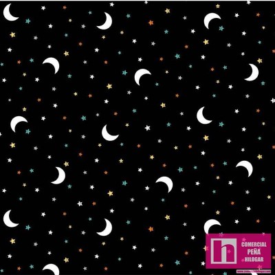 63197 PATCH.AMERICANO HOCUS POCUS (02) 110 CM. ALGODON 100% NEGRO Venta en piezas de 6.80 M