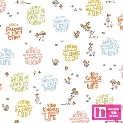 63872 PATCH.AMERICANO SEW SEEDS OF LOVE (01) 110 CM. ALGODON 100% BLANCO/MULTI Venta en piezas de 6.80 M