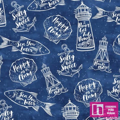 63946 PATCH.AMERICANO VITAMIN SEA (01) 110 CM. ALGODON 100% MARINO Venta en piezas de 6.80 M