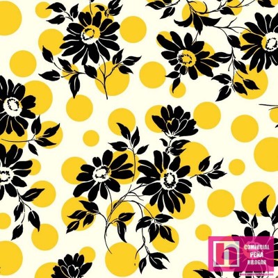 64028 PATCH.AMERICANO UPS A DAISY (04) 110 CM. ALGODON 100% MARFIL/AMARILLO Venta en piezas de 6.80 M