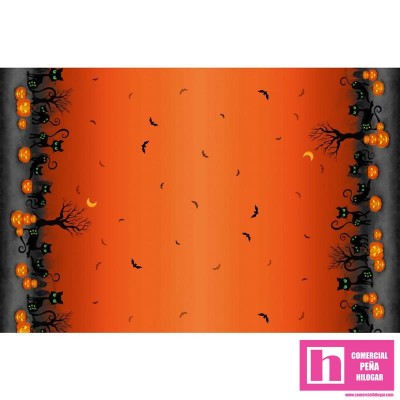 64152 PATCH.AMERICANO TRICK OR TREAT (11) PANEL 60X110 CM. ALGODON 100% NARANJA Venta en piezas de 6.80 M