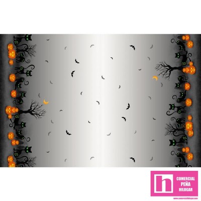 64153 PATCH.AMERICANO TRICK OR TREAT (12) PANEL 60X110 CM. ALGODON 100% GRIS Venta en piezas de 6.80 M