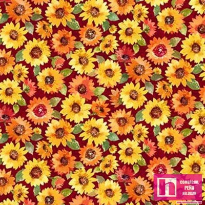 64165 PATCH.AMERICANO PUMPKIN FARM (11) 110 CM. ALGODON 100% VINO/MULTI Venta en piezas de 6.80 M