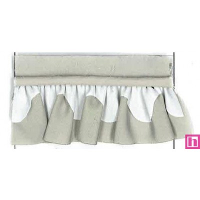 64207 VIVO PETALO FRUNCIDO CARINA POLIESTER 50%-ALGODON 50% GRIS/BLANCO Venta en piezas de 25.00 M