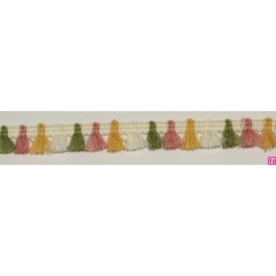 64289 FLECO FANTASIA 15 MM CHAY ACRILICO 100%  MARFIL/VAINILLA/VERDE Venta en piezas de 25.00 M