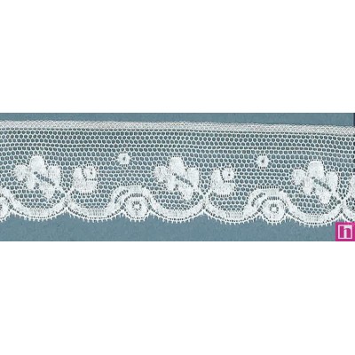 64351 PUNTILLA VALENCIE KANU 40 MM. ALGODON 92%-POLIAMIDA 8% BLANCO Venta en piezas de 20.00 M