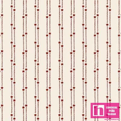 64589 PATCH.AMERICANO ROOTIN TOOTIN (15) 110 CM. ALGODON 100% CREMA/ROJO Venta en piezas de 6.80 M